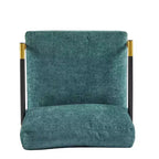 MAYEERTY 27.56 Sillón Moderno, Cojines de Felpa, Marco de Metal Minimalista, Reposabrazos de Madera, Sala de Estar, Dormitorio, Oficina