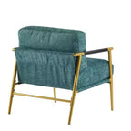 MAYEERTY 27.56 Sillón Moderno, Cojines de Felpa, Marco de Metal Minimalista, Reposabrazos de Madera, Sala de Estar, Dormitorio, Oficina