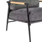 MAYEERTY 27.56 Sillón Moderno, Cojines de Felpa, Marco de Metal Minimalista, Reposabrazos de Madera, Sala de Estar, Dormitorio, Oficina