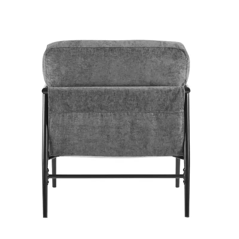 MAYEERTY 27.56 Sillón Moderno, Cojines de Felpa, Marco de Metal Minimalista, Reposabrazos de Madera, Sala de Estar, Dormitorio, Oficina
