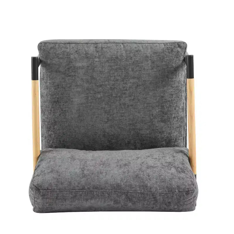 MAYEERTY 27.56 Sillón Moderno, Cojines de Felpa, Marco de Metal Minimalista, Reposabrazos de Madera, Sala de Estar, Dormitorio, Oficina