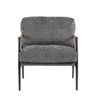 MAYEERTY 27.56 Sillón Moderno, Cojines de Felpa, Marco de Metal Minimalista, Reposabrazos de Madera, Sala de Estar, Dormitorio, Oficina