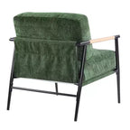 MAYEERTY 27.56 Sillón Moderno, Cojines de Felpa, Marco de Metal Minimalista, Reposabrazos de Madera, Sala de Estar, Dormitorio, Oficina