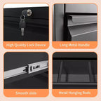 Archivador lateral con cerradura VIYET 40H - Metal resistente para oficina en casa, guías de extensión total silenciosas, antivuelco, apto para cartas/oficio/A4/F4