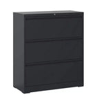 Archivador lateral con cerradura VIYET 40H - Metal resistente para oficina en casa, guías de extensión total silenciosas, antivuelco, apto para cartas/oficio/A4/F4