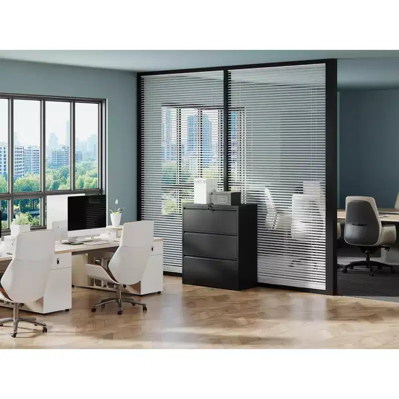 Archivador lateral con cerradura VIYET 40H - Metal resistente para oficina en casa, guías de extensión total silenciosas, antivuelco, apto para cartas/oficio/A4/F4