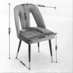 Juego de 2 sillas de comedor tapizadas en terciopelo, sillas decorativas con ribete de tachuelas y patas de metal negro con punta dorada para cocina o comedor - Panipeachy