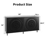 Clihome Aparador moderno de madera negra, buffet, acento, dormitorio, mueble de TV, pasillo, vitrina, cocina, alacena, gabinete de almacenamiento, muebles para el hogar, para comedor, sala de estar