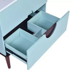30 Tocador de Baño con Fregadero Combinado, Gabinete de Almacenamiento de Baño con Cajones, Tocador de Baño de Un Solo Fregadero, Azul