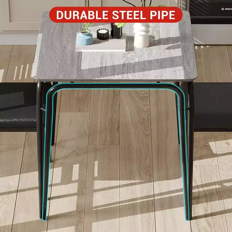 Juego de comedor de 3 piezas - Mesa de cocina cuadrada con sillas tapizadas para 2 personas, juego de comedor moderno pequeño para apartamento