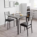 Juego de comedor de 3 piezas - Mesa de cocina cuadrada con sillas tapizadas para 2 personas, juego de comedor moderno pequeño para apartamento