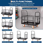 Carro de plataforma de 2000 Lbs con jaula, carro de mano plegable 6 en 1 de alta resistencia con jaulas, carro de mano plegable Dolly