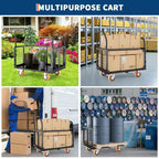 Carro de plataforma de 2000 Lbs con jaula, carro de mano plegable 6 en 1 de alta resistencia con jaulas, carro de mano plegable Dolly
