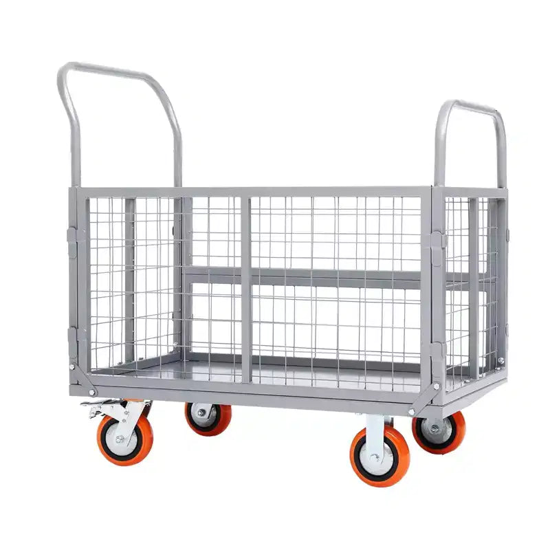 Carro de plataforma de 2000 Lbs con jaula, carro de mano plegable 6 en 1 de alta resistencia con jaulas, carro de mano plegable Dolly