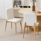 PexFix Juego de 2 sillas de comedor tapizadas, sillas de cocina modernas de tela con asiento acolchado y patas de madera resistentes, sillas auxiliares para comedor o sala de estar