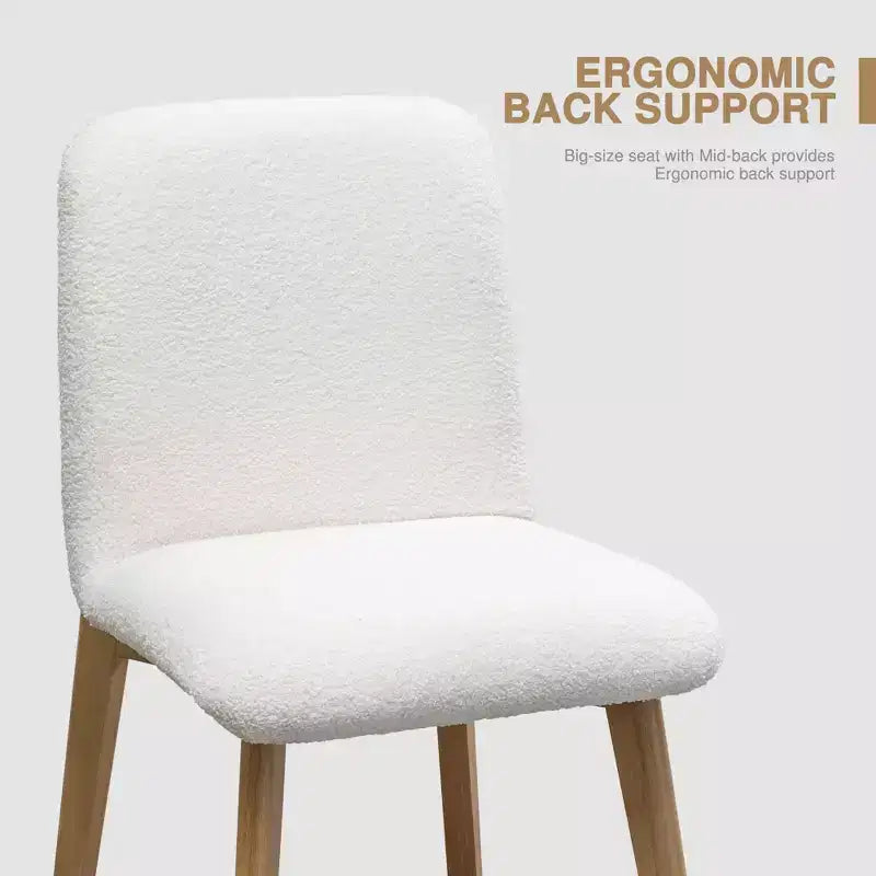 PexFix Juego de 2 sillas de comedor tapizadas, sillas de cocina modernas de tela con asiento acolchado y patas de madera resistentes, sillas auxiliares para comedor o sala de estar