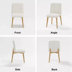 PexFix Juego de 2 sillas de comedor tapizadas, sillas de cocina modernas de tela con asiento acolchado y patas de madera resistentes, sillas auxiliares para comedor o sala de estar