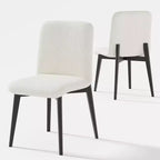 PexFix 2Pcs Upholstered Dining Chairs Modern Fabric Kitchen Chairs with Padded Seat & Sturdy Wood Legs Side Chairs for Dining Room Living Room