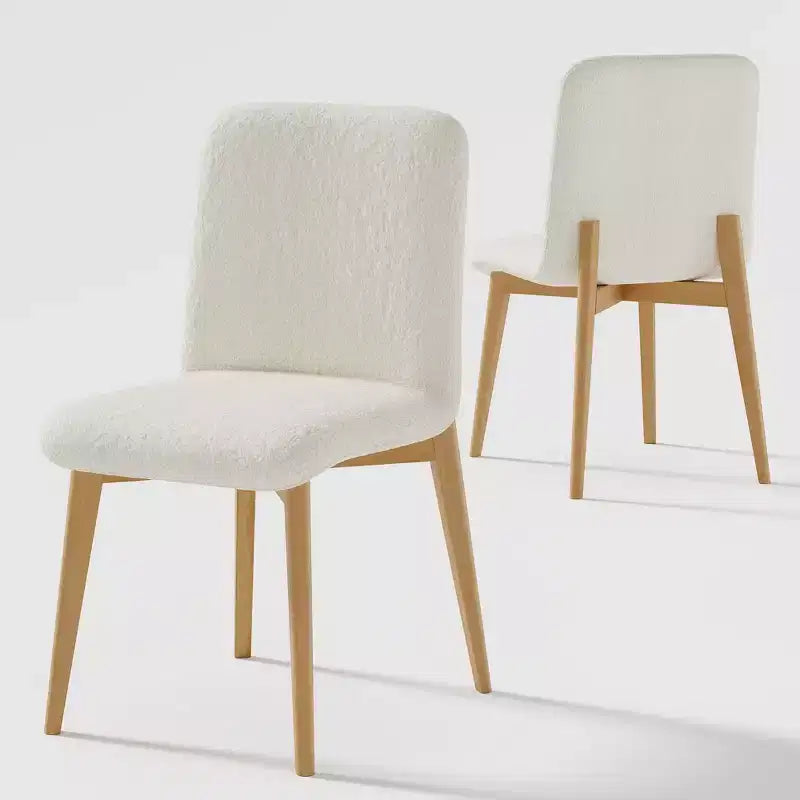 PexFix Juego de 2 sillas de comedor tapizadas, sillas de cocina modernas de tela con asiento acolchado y patas de madera resistentes, sillas auxiliares para comedor o sala de estar