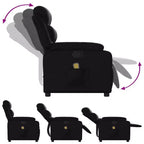 vidaXL Sillón reclinable de masaje ajustable negro de cuero sintético - Reclinación manual por empuje hacia atrás