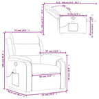 vidaXL Sillón reclinable de masaje ajustable negro de cuero sintético - Reclinación manual por empuje hacia atrás