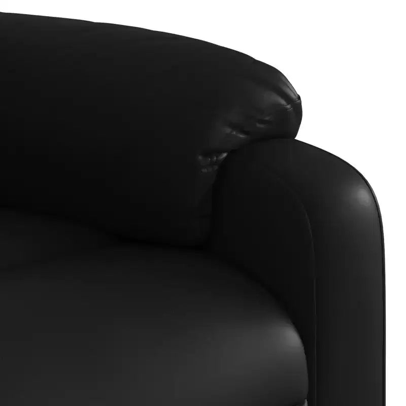 vidaXL Sillón reclinable de masaje ajustable negro de cuero sintético - Reclinación manual por empuje hacia atrás