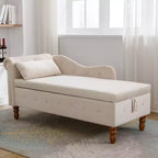 Sofá reclinable moderno con almacenaje, ribete de tachuelas, sillón tapizado de terciopelo capitoné con almacenaje y almohada para sala de estar