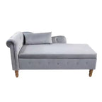 Sofá reclinable moderno con almacenaje, ribete de tachuelas, sillón tapizado de terciopelo capitoné con almacenaje y almohada para sala de estar