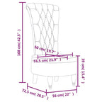 vidaXL Silla de respaldo alto Terciopelo verde oscuro, Madera maciza, Contrachapado Individual