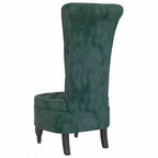 vidaXL Silla de respaldo alto Terciopelo verde oscuro, Madera maciza, Contrachapado Individual