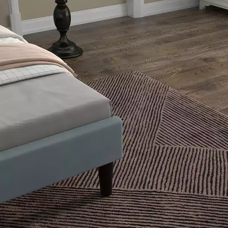 Base de cama de alta resistencia tamaño full con listones de acero, cabecero de altura ajustable, no requiere somier, fácil montaje, beige