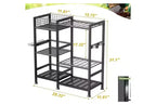 Organizador de herramientas de jardín de 31 pulgadas, estante de almacenamiento de herramientas de jardín de 2 niveles, estantes de herramientas de acero para guardar herramientas de mango largo, soporte de herramientas de garaje, soporte de herramientas