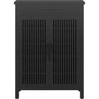Mueble Zapatero de 5 Niveles Lantine con Puertas Persianas y Cajón, Organizador de Zapatos con Estantes Ajustables para Entrada, Pasillo, Armario, Negro