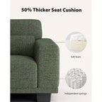 40 Sillón individual moderno de brazo ancho y asiento profundo, sofá individual para sala de estar, cómodo sofá individual con una capacidad de peso máxima de 300 lb, verde