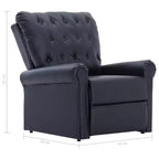vidaXL Sillón reclinable de cuero sintético negro