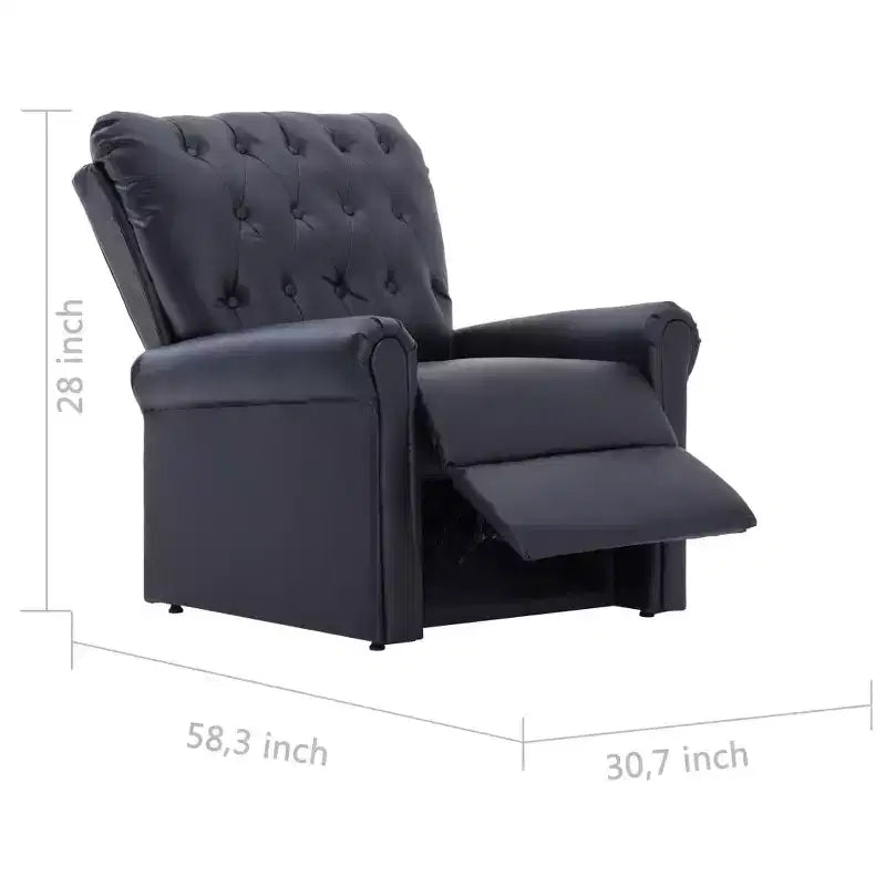 vidaXL Sillón reclinable de cuero sintético negro