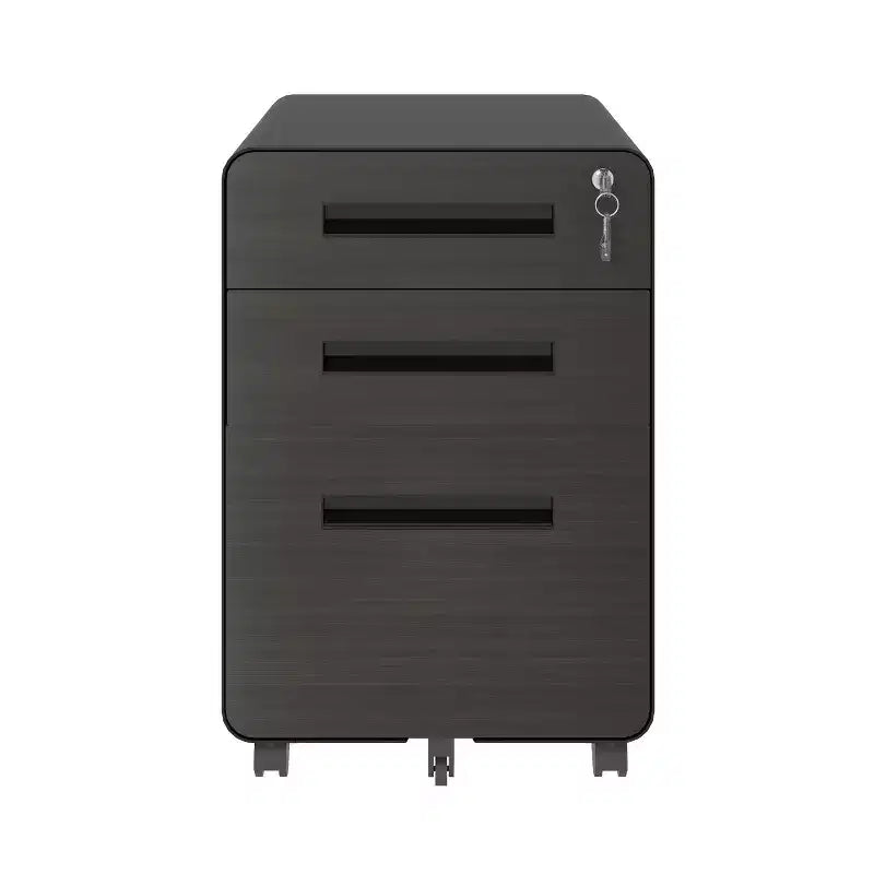 Archivador móvil VIYET 23H con cerradura - Totalmente de acero, montado, diseño antivuelco y ruedas con bloqueo, apto para A4/carta, para hogar/oficina (negro)