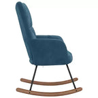 vidaXL Sillón balancín de terciopelo azul para salón, sin reposapiés