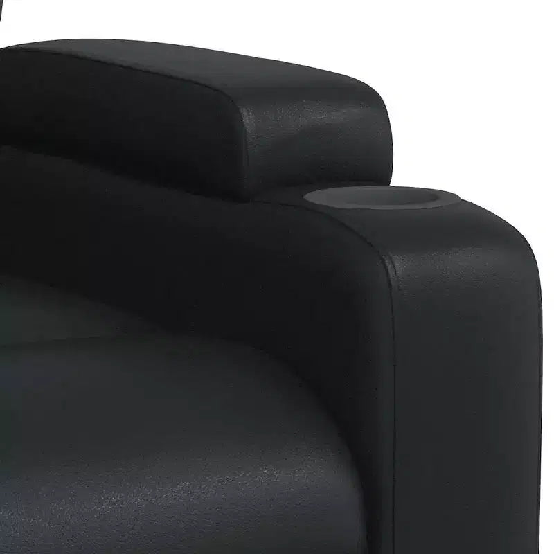 vidaXL Sillón reclinable de masaje de piel sintética color crema