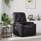 vidaXL Sillón reclinable de masaje de piel sintética color crema