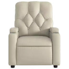 vidaXL Sillón reclinable de masaje de piel sintética color crema
