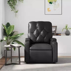 vidaXL Sillón reclinable de masaje de piel sintética color crema