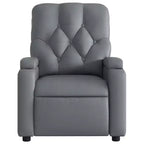 vidaXL Sillón reclinable de masaje de piel sintética color crema