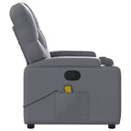 vidaXL Sillón reclinable de masaje de piel sintética color crema
