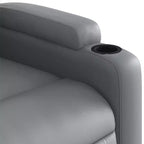 vidaXL Sillón reclinable de masaje de piel sintética color crema