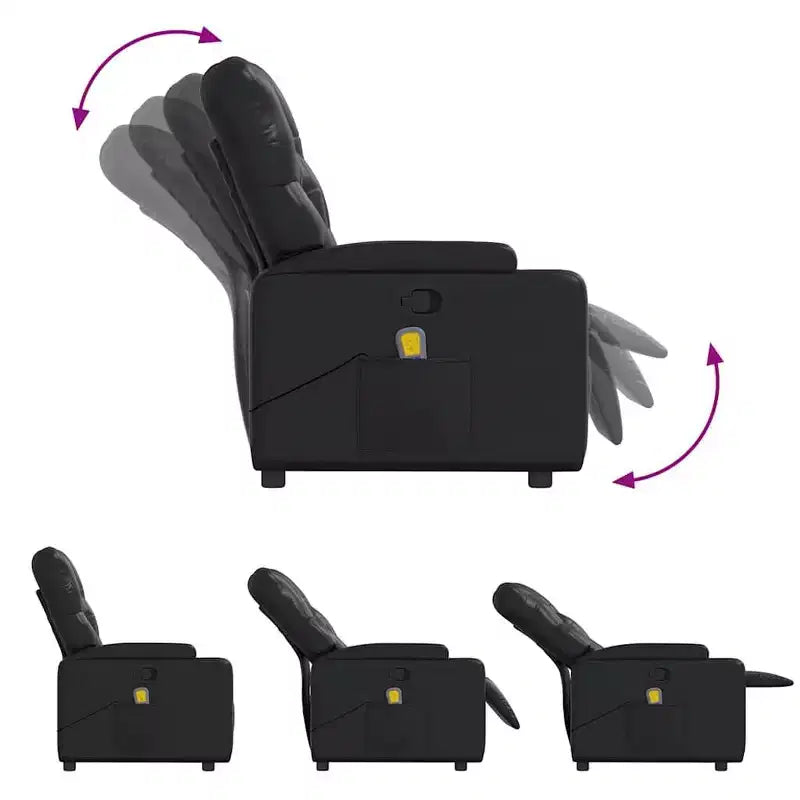 vidaXL Sillón reclinable de masaje de piel sintética color crema