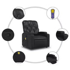 vidaXL Sillón reclinable de masaje de piel sintética color crema
