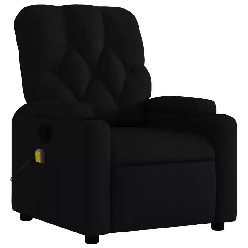 vidaXL Sillón reclinable de masaje de piel sintética color crema