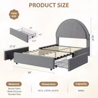 Estructura de cama doble con somier acolchado y plataforma de cabecero de lana de cordero, estructura de cama similar a una nube con esquinas suaves y redondeadas, fácil de montar