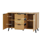 Aparador tipo bufé con almacenaje, mueble de café de madera, consola con 3 cajones y 1 puerta, aparador de cocina natural